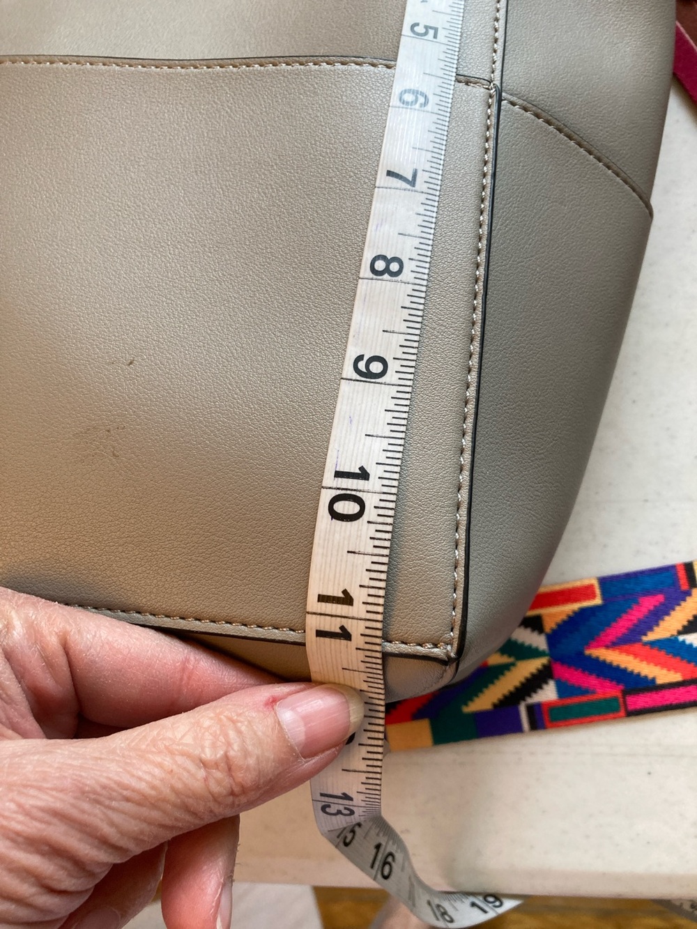 NWOT Mersi Vegan Leather Shoulder Bag with Colorful Strap - Picture 13 of 14